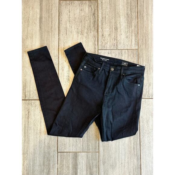 AG Adriano Goldschmied Farrah High-Rise Skinny Ankle Jean Black size 25 R - Picture 1 of 8